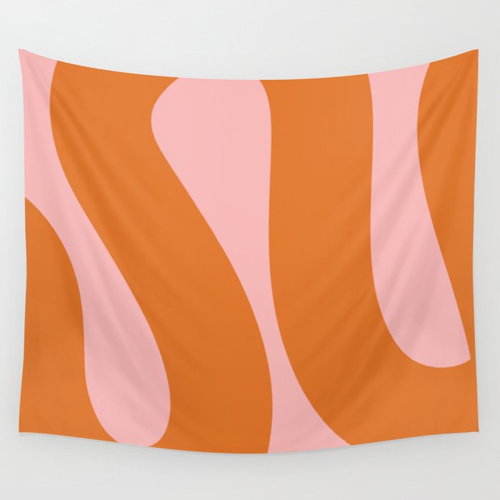 Soft and Groovy Pink and Orange  Wall Tapestry Gallery Image 4