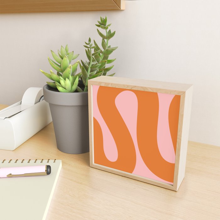 Soft and Groovy Pink and Orange  Mini Art Print Gallery Image 2