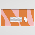 Soft and Groovy Pink and Orange  Desk Mat Gallery Image 1