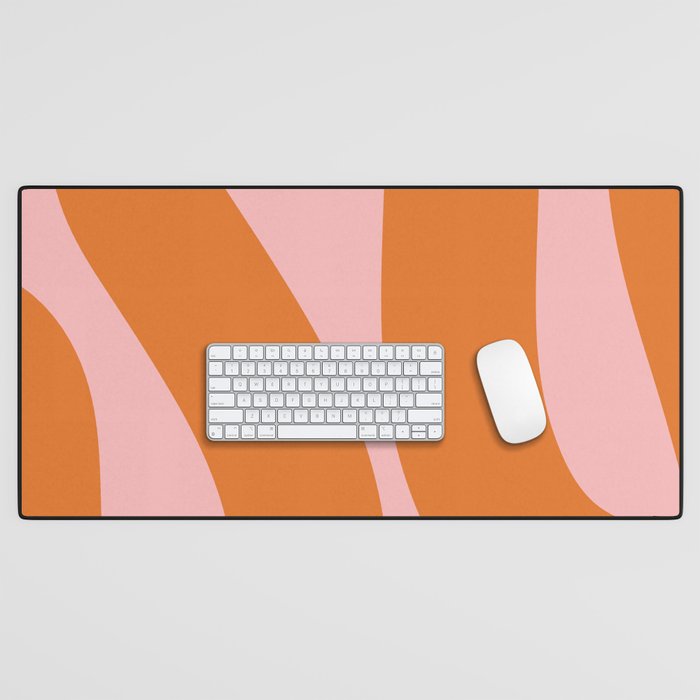 Soft and Groovy Pink and Orange  Desk Mat Gallery Image 1