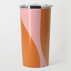 Soft and Groovy Pink and Orange  Travel Mug Gallery Image 1