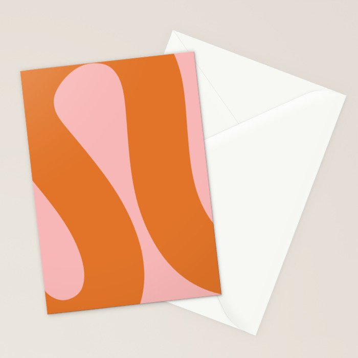 Soft and Groovy Pink and Orange  Stationery Card Gallery Image 2
