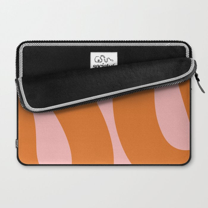 Soft and Groovy Pink and Orange  Laptop Sleeve Gallery Image 2