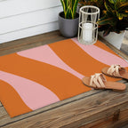 Soft and Groovy Pink and Orange  Outdoor Rug Gallery Image 2