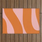 Soft and Groovy Pink and Orange  Outdoor Rug Gallery Image 1