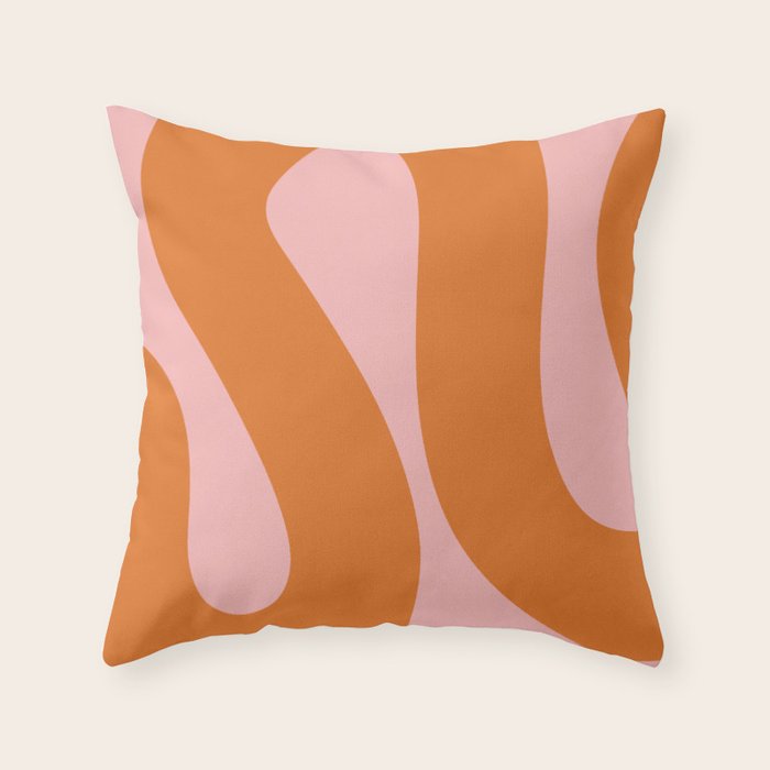 Soft and Groovy Pink and Orange  Throw Pillow Gallery Image 6