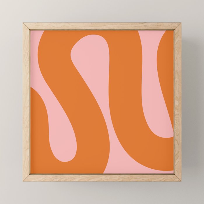 Soft and Groovy Pink and Orange  Mini Art Print Gallery Image 1