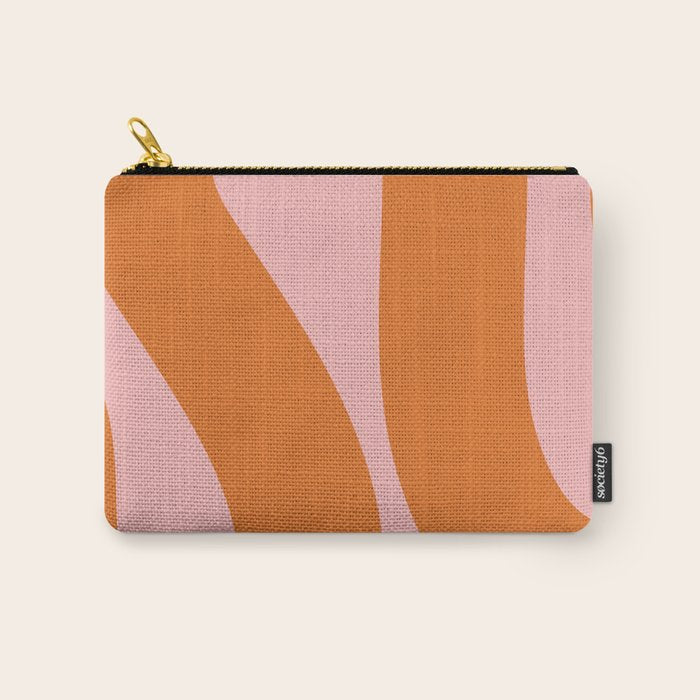 Soft and Groovy Pink and Orange  Carry All Pouch Gallery Image 1
