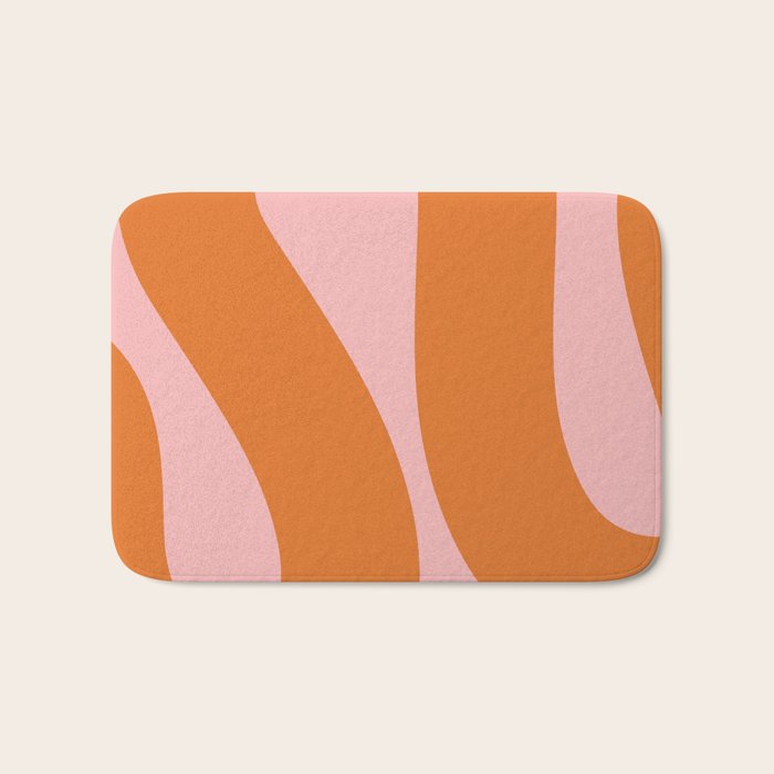 Soft and Groovy Pink and Orange  Bath Mat Gallery Image 1