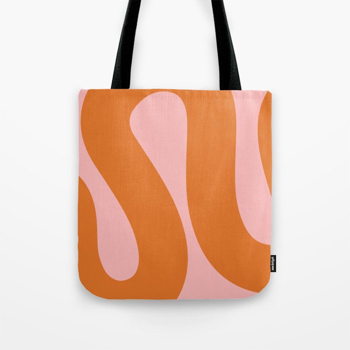 Soft and Groovy Pink and Orange  Tote Bag Gallery Image 1
