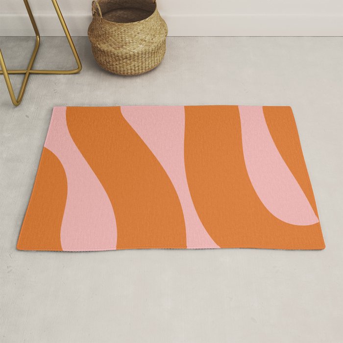Soft and Groovy Pink and Orange  Rug Gallery Image 1