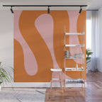 Soft and Groovy Pink and Orange  Wall Mural Gallery Image 1