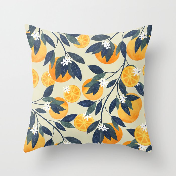 Oranges pattern Throw Pillow Gallery Image 1