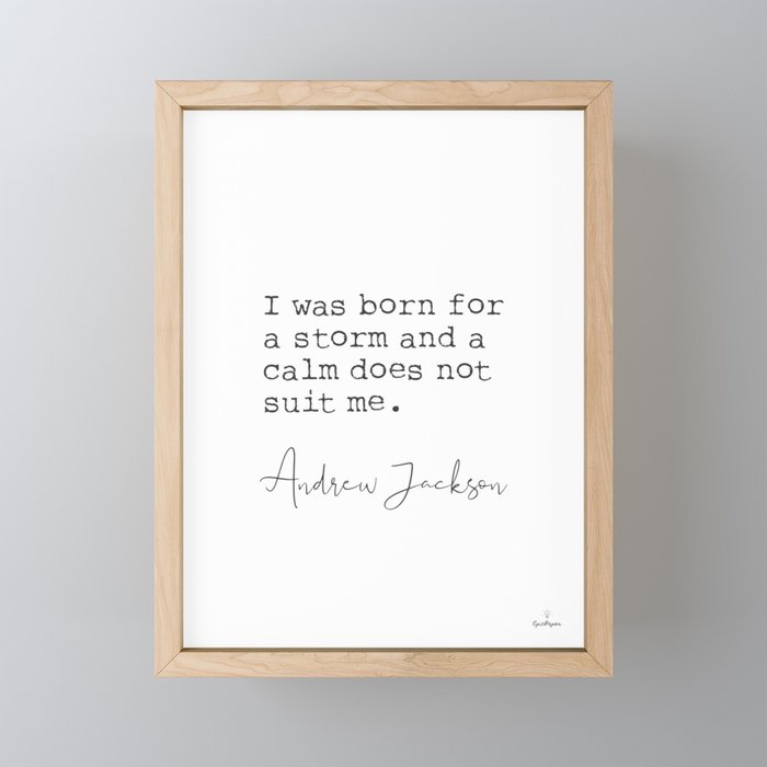Andrew Jackson. I was born for a storm and a calm does not suit me. Mini Art Print Gallery Image 1