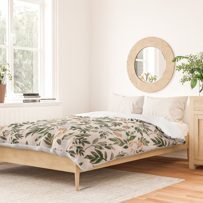 Rabbits in the green forest Duvet Cover Gallery Image 2
