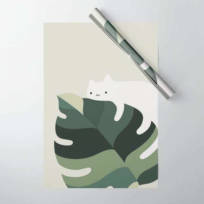 Cat and Plant 12A Wrapping Paper Gallery Image 1