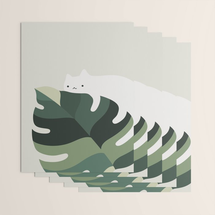 Cat and Plant 12A Wrapping Paper Gallery Image 3