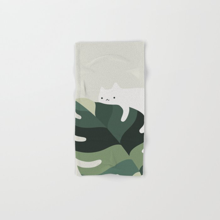 Cat and Plant 12A Bath Towel Gallery Image 1