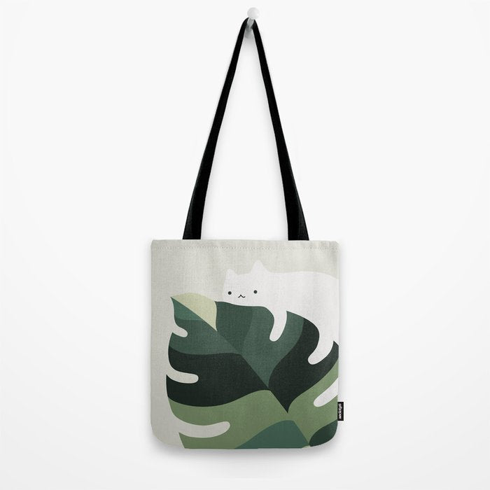 Cat and Plant 12A Tote Bag Gallery Image 2