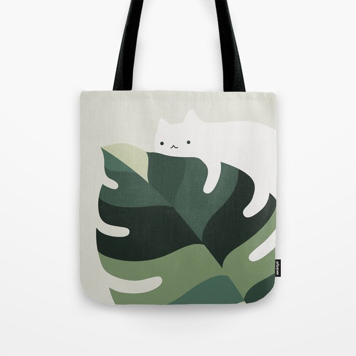 Cat and Plant 12A Tote Bag Gallery Image 1