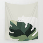Cat and Plant 12A Wall Tapestry Gallery Image 4