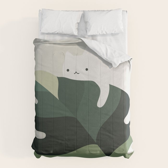 Cat and Plant 12A Comforter Gallery Image 1