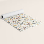 Horses and Flowers, Sunrise Floral, Cream, Horse Print, Horse Illustration, Pink and Yellow, Equestrian, Little Girls Yoga Mat Gallery Image 2