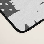 Retro black and white cactus plant pattern Desk Mat Gallery Image 4