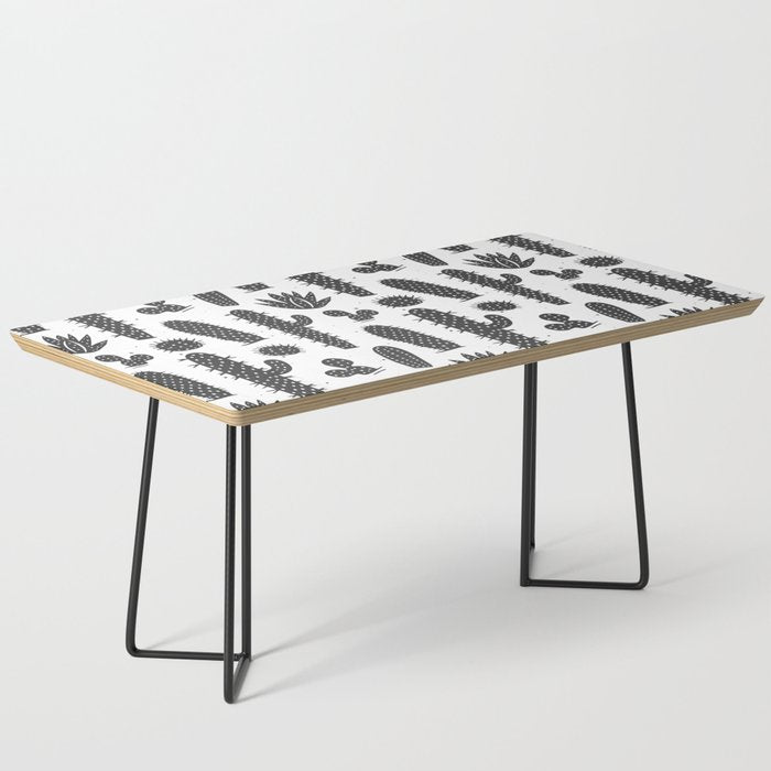 Retro black and white cactus plant pattern Coffee Table Gallery Image 1
