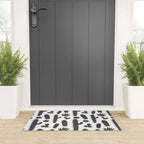 Retro black and white cactus plant pattern Welcome Mat Gallery Image 3