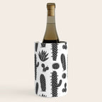 Retro black and white cactus plant pattern Wine Chiller Gallery Image 1