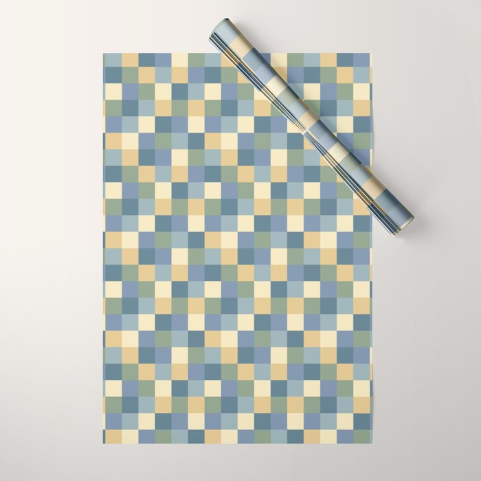Bold Natural Checks Pattern - Small VIII Wrapping Paper Gallery Image 1