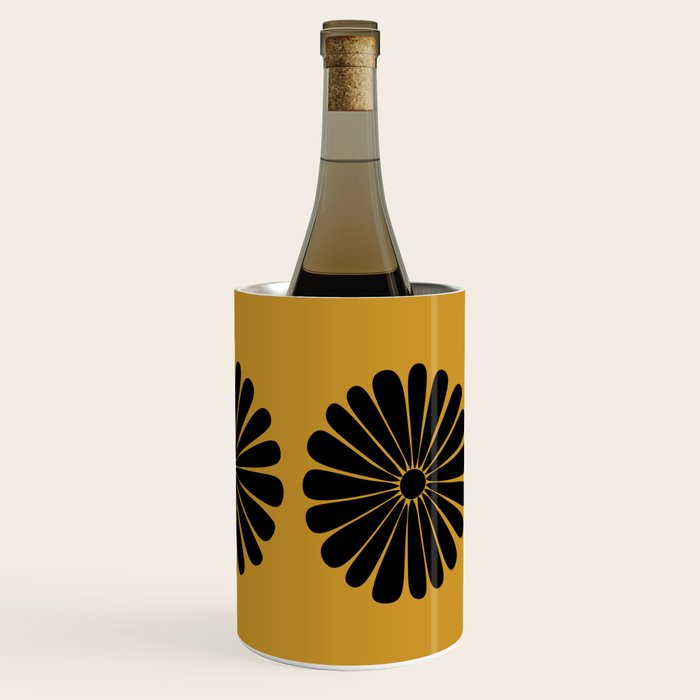 Retro Daisy Abstract VIII Golden Yellow Bold Floral Wine Chiller Gallery Image 3