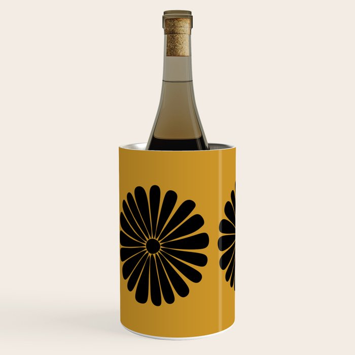 Retro Daisy Abstract VIII Golden Yellow Bold Floral Wine Chiller Gallery Image 2