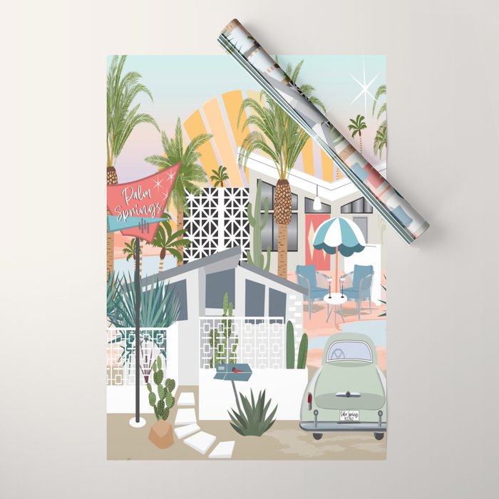Retro Palm Springs II Wrapping Paper Gallery Image 1