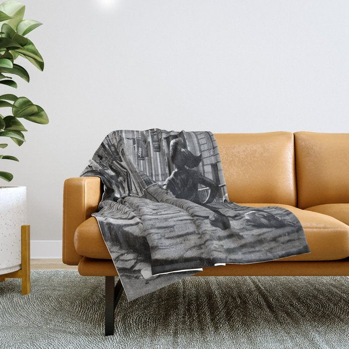 Fearless Girl and the Charging Bull Throw Blanket Gallery Image 1