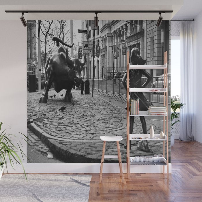 Fearless Girl and the Charging Bull Wall Mural Gallery Image 1