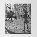 Fearless Girl and the Charging Bull Throw Blanket Gallery Image 2