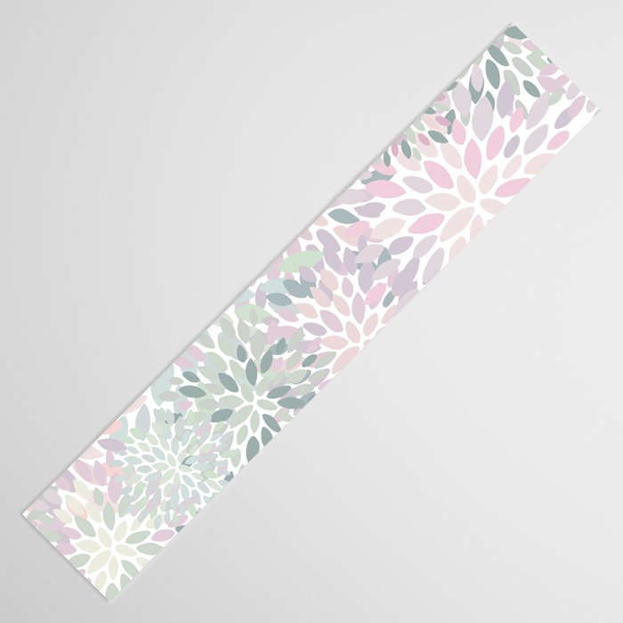 Festive, Floral Prints, Pink and Green, Modern Print Art Table Runner Gallery Image 3