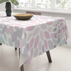 Festive, Floral Prints, Pink and Green, Modern Print Art Tablecloth Gallery Image 3