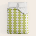Wavy Stripes Chartreuse Lime and White Ogee A-Go-Go Retro Contemporary Pattern Comforter Gallery Image 6