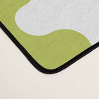Wavy Stripes Chartreuse Lime and White Ogee A-Go-Go Retro Contemporary Pattern Desk Mat Gallery Image 4