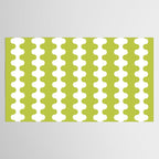 Wavy Stripes Chartreuse Lime and White Ogee A-Go-Go Retro Contemporary Pattern Tablecloth Gallery Image 2