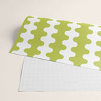 Wavy Stripes Chartreuse Lime and White Ogee A-Go-Go Retro Contemporary Pattern Wrapping Paper Gallery Image 2