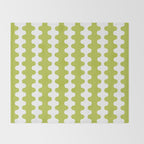 Wavy Stripes Chartreuse Lime and White Ogee A-Go-Go Retro Contemporary Pattern Throw Blanket Gallery Image 2