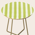 Wavy Stripes Chartreuse Lime and White Ogee A-Go-Go Retro Contemporary Pattern Side Table Gallery Image 2