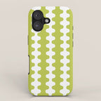 Wavy Stripes Chartreuse Lime and White Ogee A-Go-Go Retro Contemporary Pattern iPhone Case Gallery Image 1