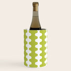 Wavy Stripes Chartreuse Lime and White Ogee A-Go-Go Retro Contemporary Pattern Wine Chiller Gallery Image 3