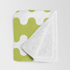 Wavy Stripes Chartreuse Lime and White Ogee A-Go-Go Retro Contemporary Pattern Throw Blanket Gallery Image 3