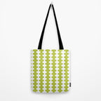 Wavy Stripes Chartreuse Lime and White Ogee A-Go-Go Retro Contemporary Pattern Tote Bag Gallery Image 2
